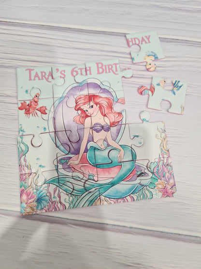 Personalised Mermaid Ariel Mini Puzzles