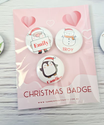 Personalised Christmas Badges