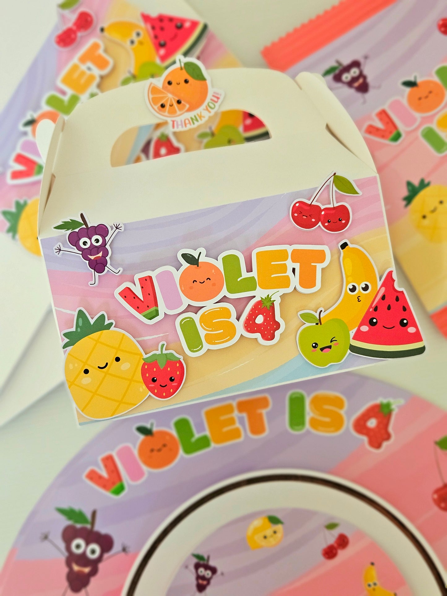 Tutti Frutti Theme Party Box - Personalised Kids Birthday Party Favours Australia