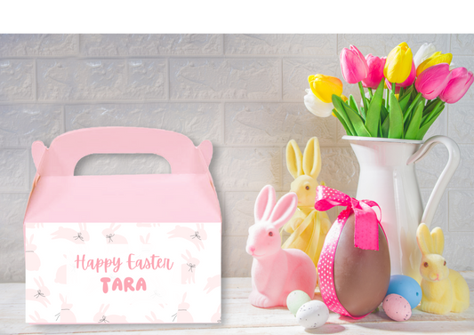 Pink Bunnies Personalised Easter Box