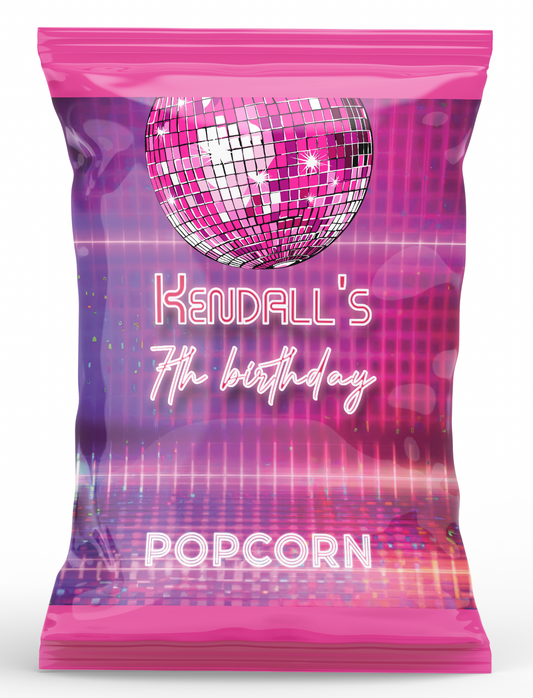 Pink Disco Theme Popcorn Bag