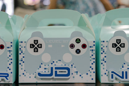 Video Game Controller Console Theme Party Box Minimalist Blue Game Console