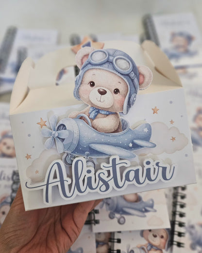 Teddy Bear Airplane Design Party Box