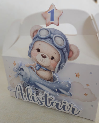 Teddy Bear Airplane Design Party Box