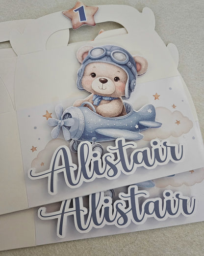 Teddy Bear Airplane Design Party Box