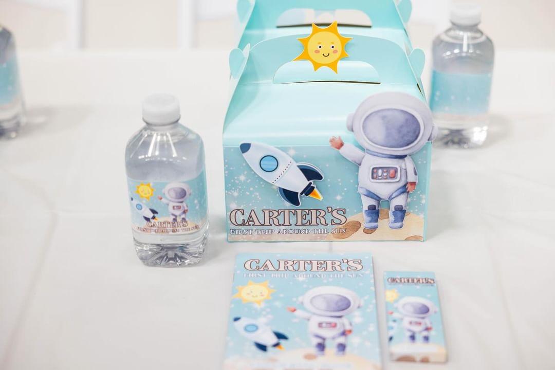 First Trip Around the Sun Party Box - Personalised Boys First Birthday Space Party Australia