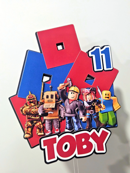 Roblox Theme Cake Topper