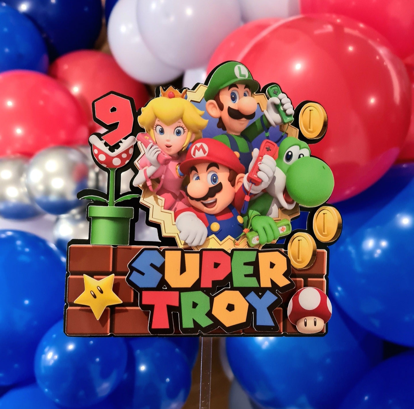 Super Mario Theme Cake Topper