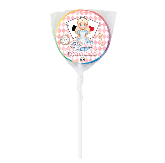 Alice in Wonderland Pink Theme Lollipops -12pk