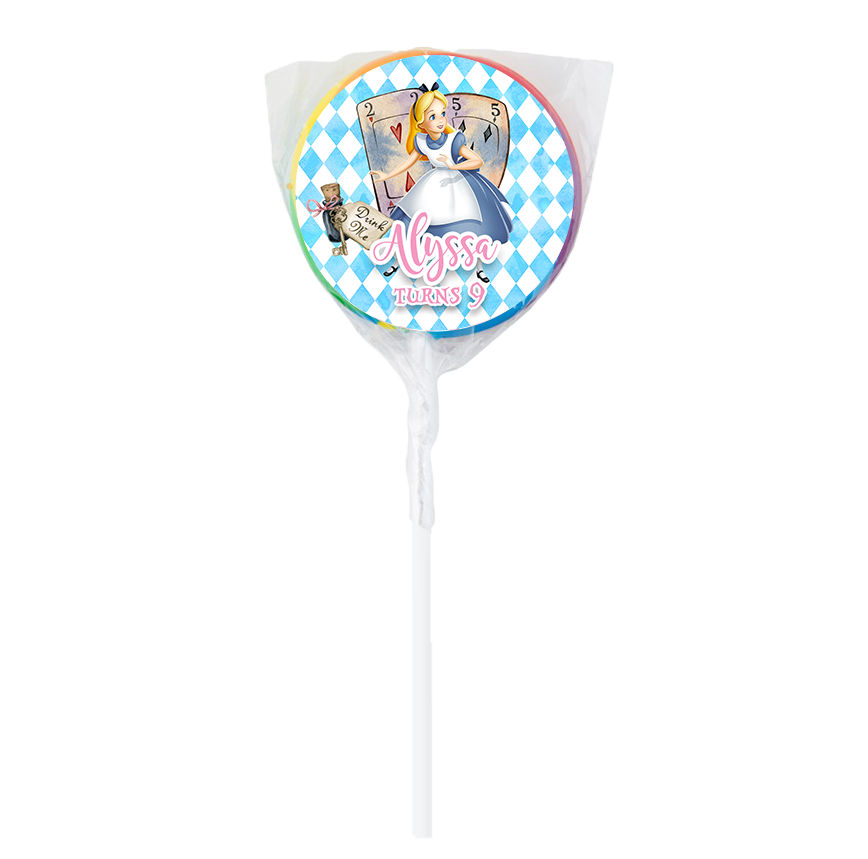 Alice in Wonderland Theme Lollipops -12pk