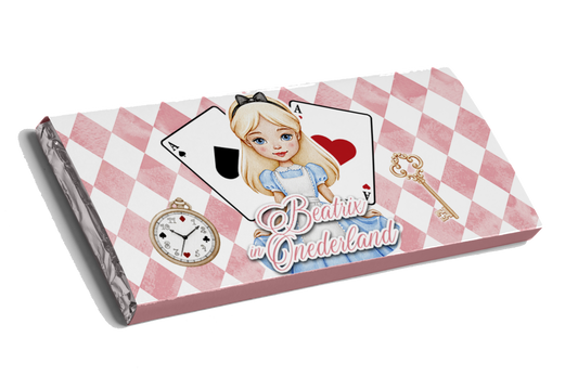 Alice in Wonderland Pink Design Chocolate Bar