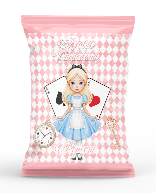 Alice in Wonderland Pink Theme Popcorn Bag