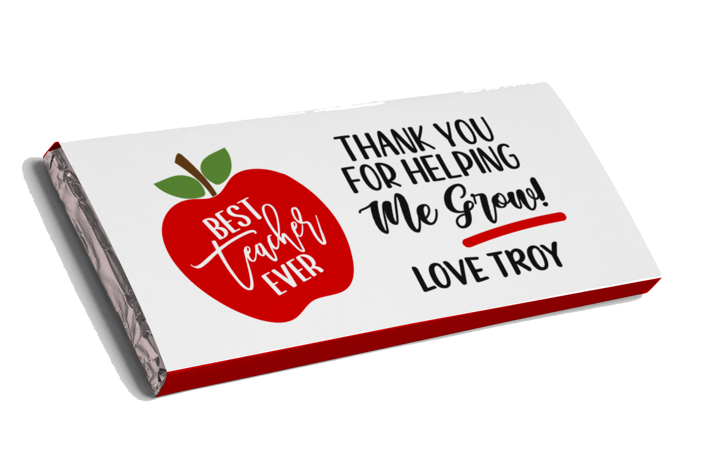 Apple Design Teacher Appreciation Chocolate Bar