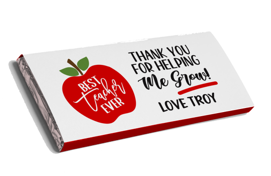 Apple Design Teacher Appreciation Chocolate Bar