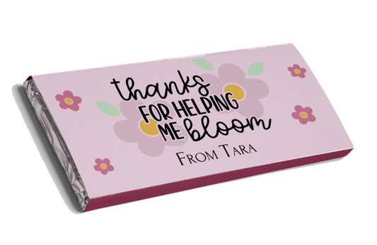 Thank you Bloom Teacher Appreciation Chocolate Bar