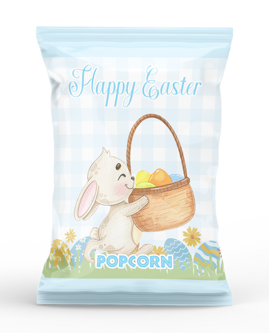 Personalised Easter Bunny Blue Popcorn Bag