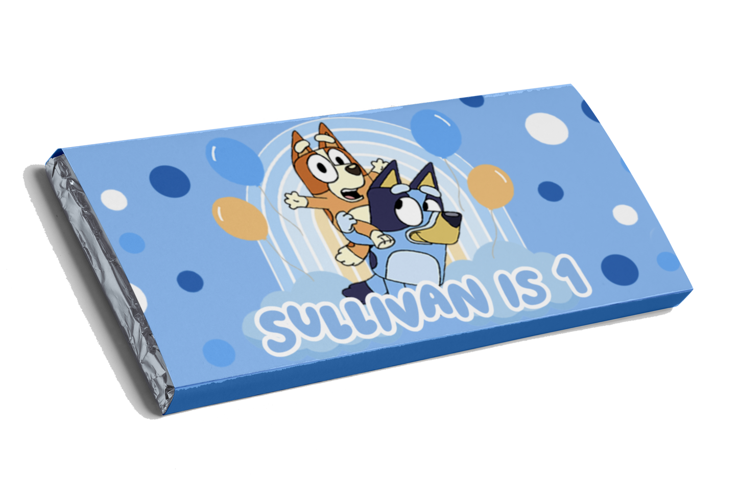 personalised bluey chocolate bar party favour