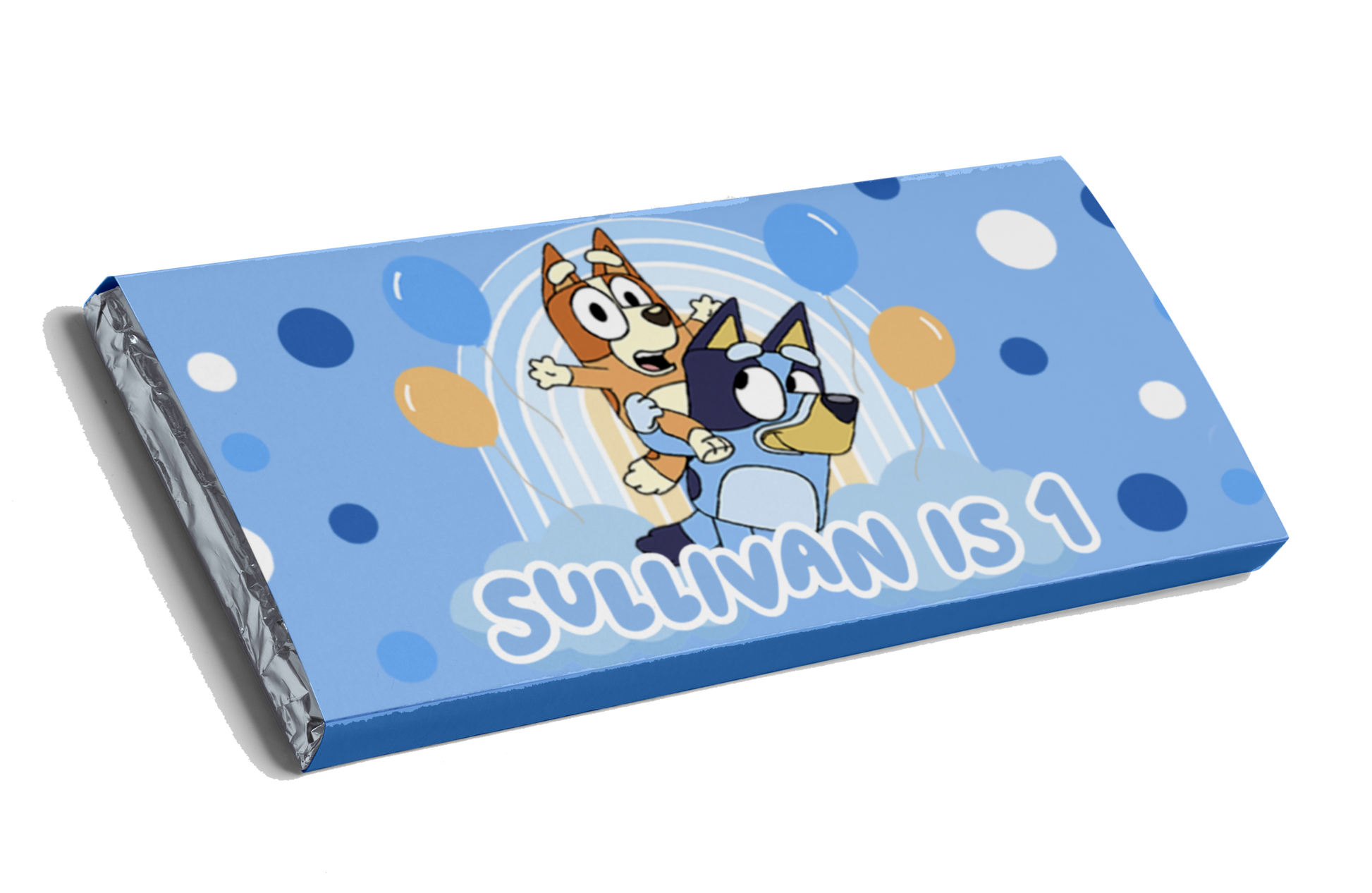 personalised bluey chocolate bar party favour