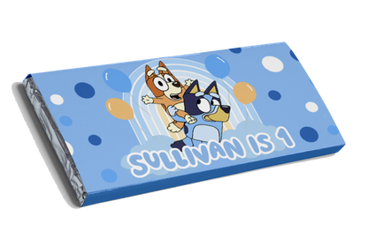 personalised bluey chocolate bar party favour