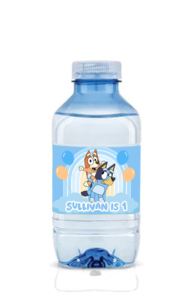 bluey bottle label personalised