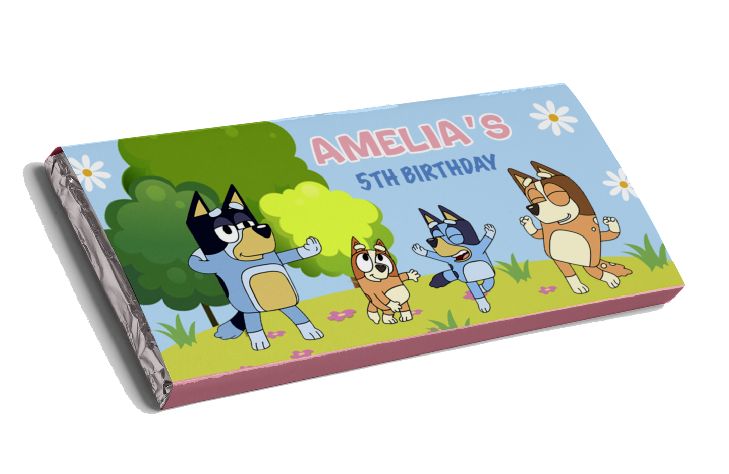 Heeler Dog Family Pink Chocolate Bar