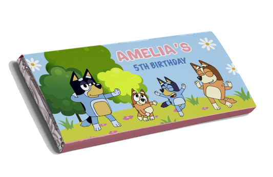 Heeler Dog Family Pink Chocolate Bar