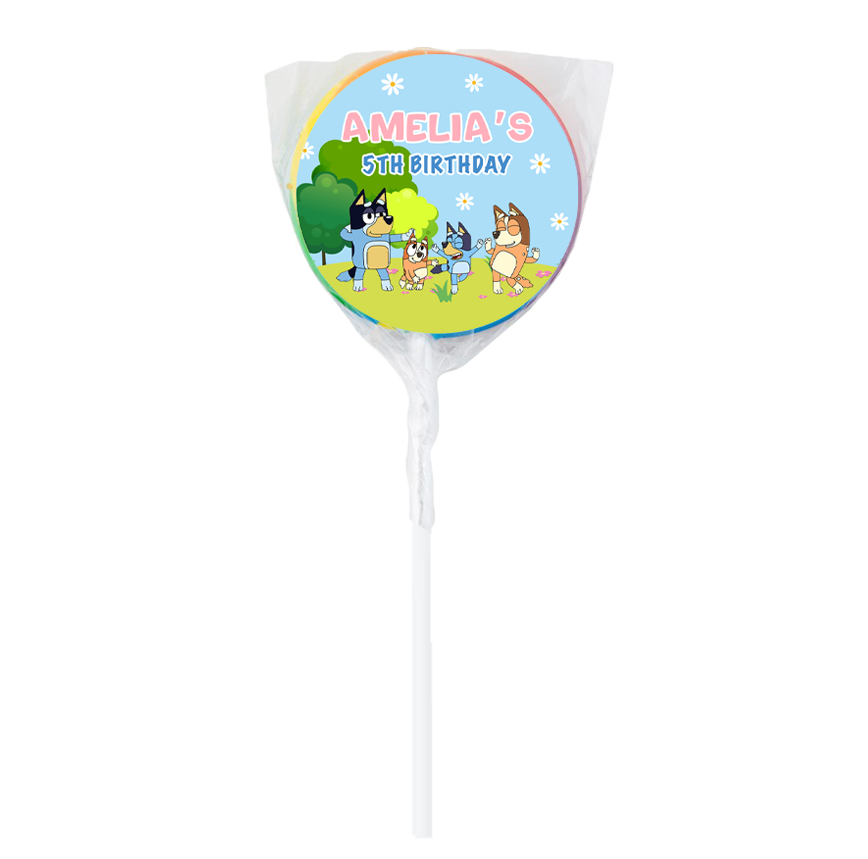 Heeler Dog Family Girl Lollipops -12pk