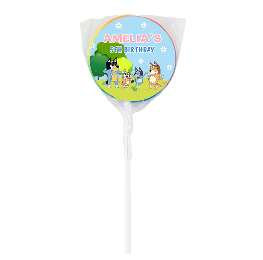 Heeler Dog Family Girl Lollipops -12pk