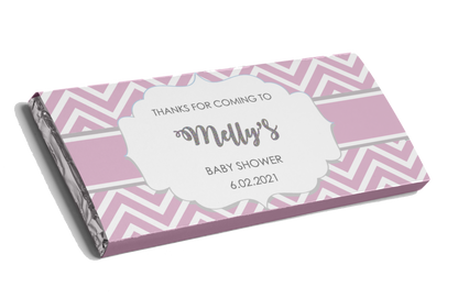 Pink Chevron Baby Shower Chocolate Bar