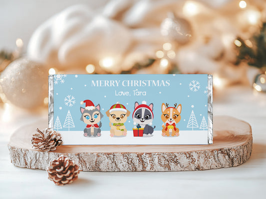 Cute Dogs Christmas Chocolate Bar