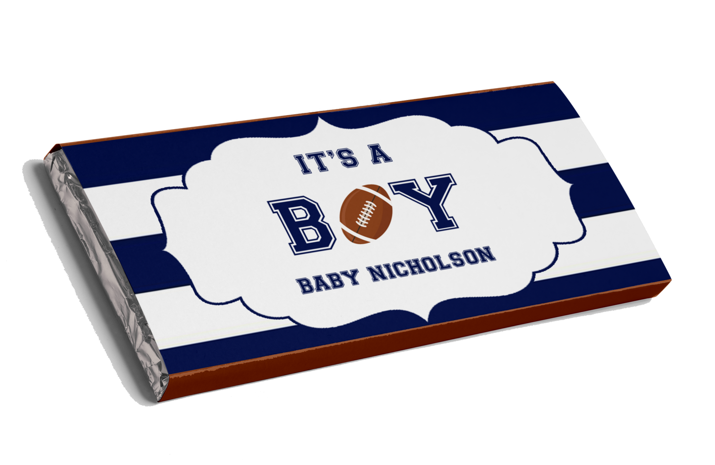 Football Inspired Baby Shower Chocolate Bar