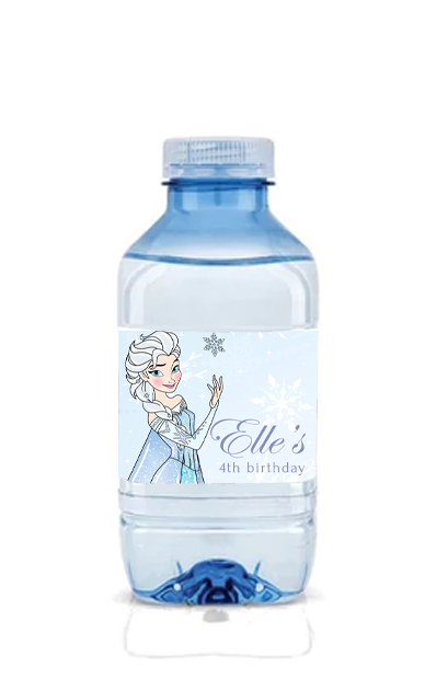 Elsa Inspired Watercolour Frozen Bottle Labels (12pk)