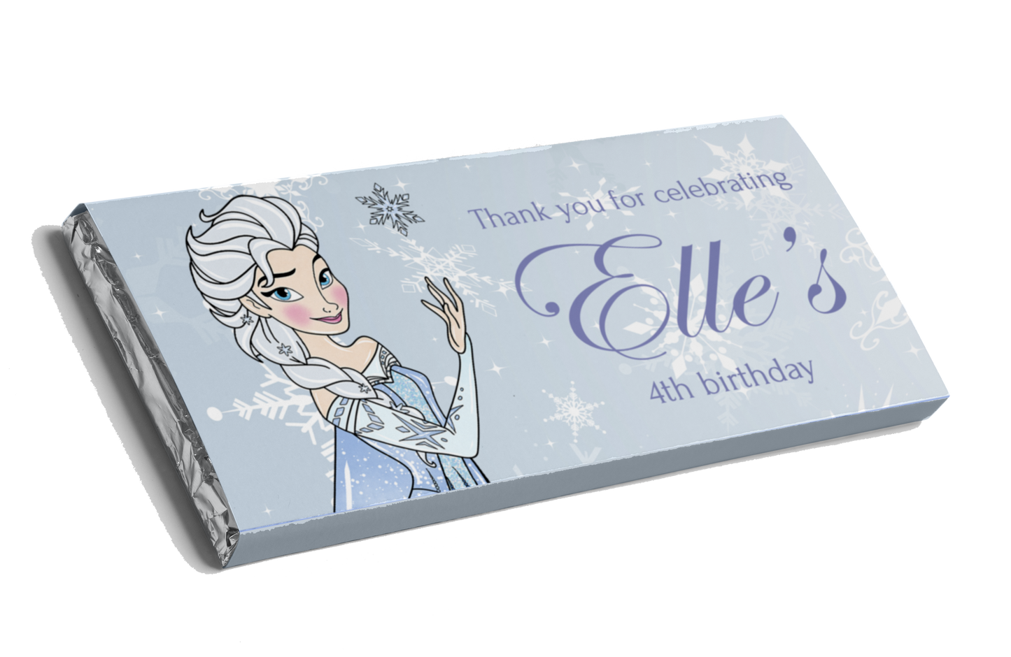 Elsa Inspired Watercolour Frozen Design Chocolate Bar