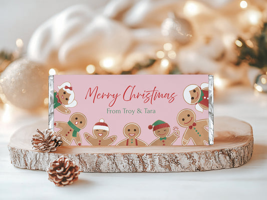 Gingerbread Friends Christmas Chocolate Bar