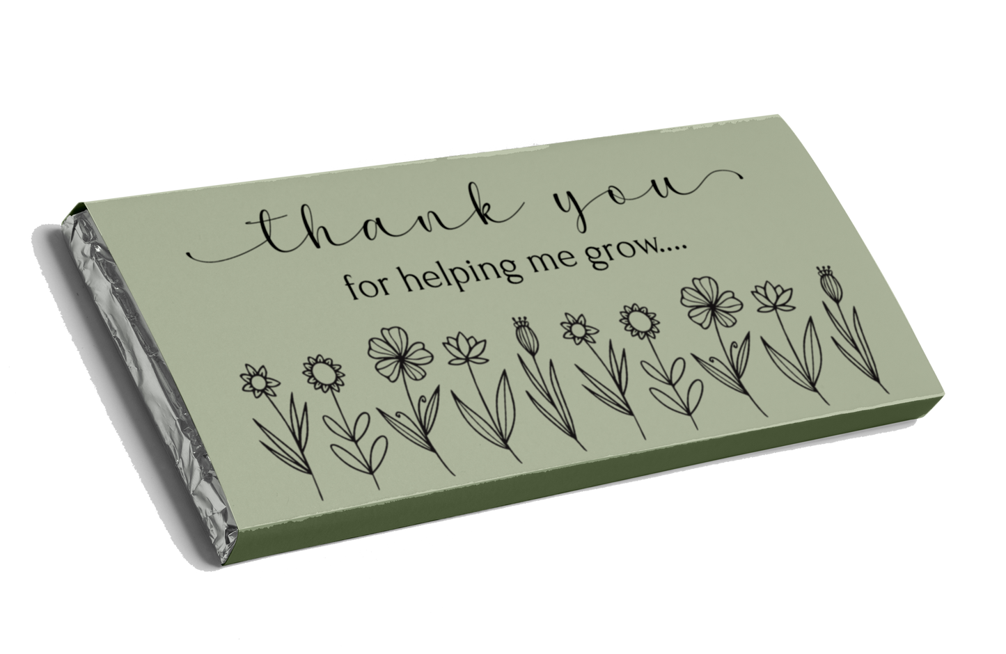 Thank you for Helping Me Grow Teacher Appreciation Chocolate Bar