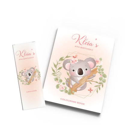 Koala Baby Pink Colouring Book & Crayons