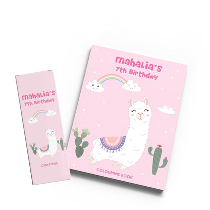 Llama Colouring Book & Crayons