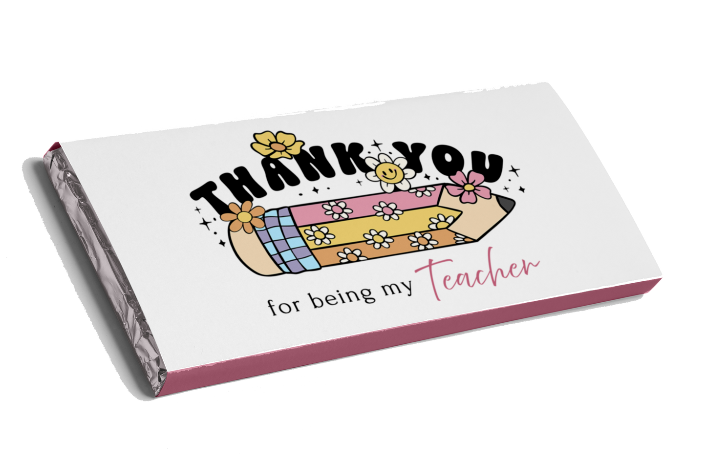 Pencil Design Teacher Appreciation Chocolate Bar