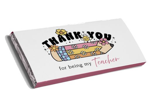 Pencil Design Teacher Appreciation Chocolate Bar