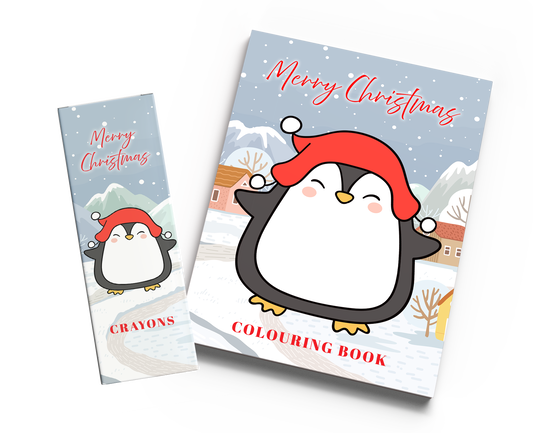 Penguin Christmas Colouring Book & Crayons