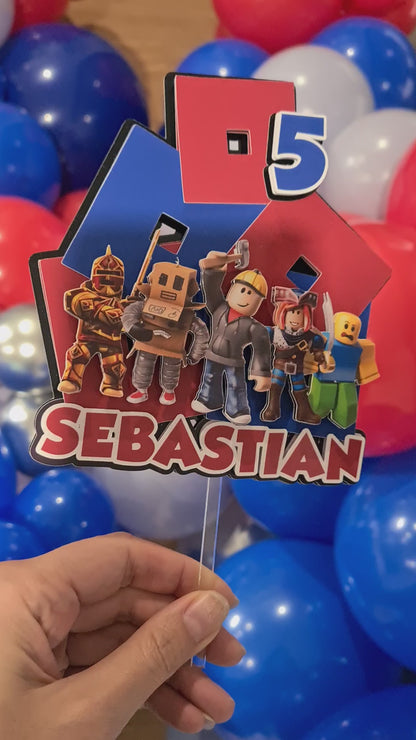 Roblox Theme Cake Topper