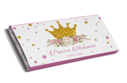 Princess Crown Flowers Chocolate Bar