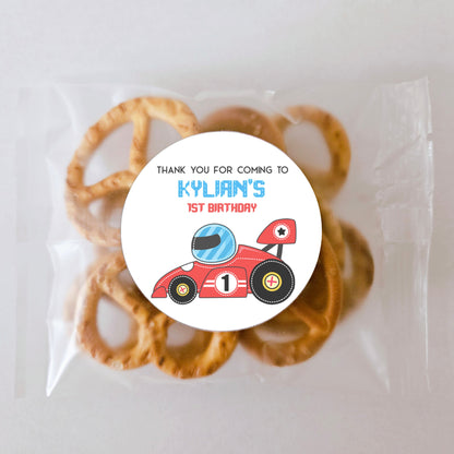 Racing car theme pretzel bag