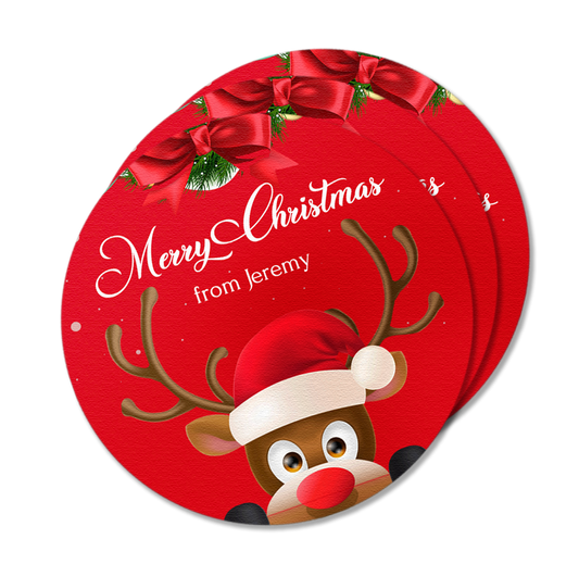 Red Reindeer Christmas Stickers Pack