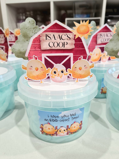 Chicken Farm Animals Theme 3D Fairy Floss Tubs