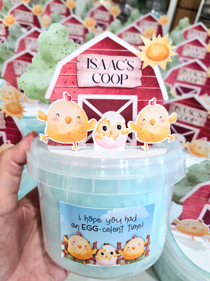 Chicken Farm Animals Theme 3D Fairy Floss Tubs