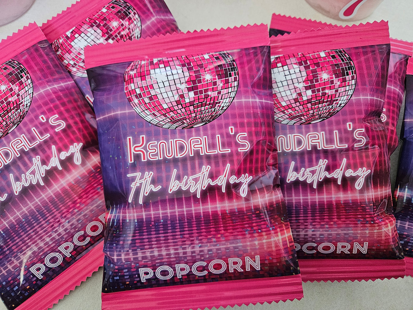 Pink Disco Theme Popcorn Bag