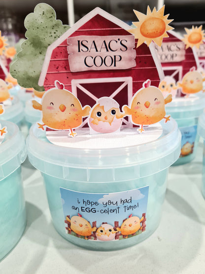 Chicken Farm Animals Theme 3D Fairy Floss Tubs