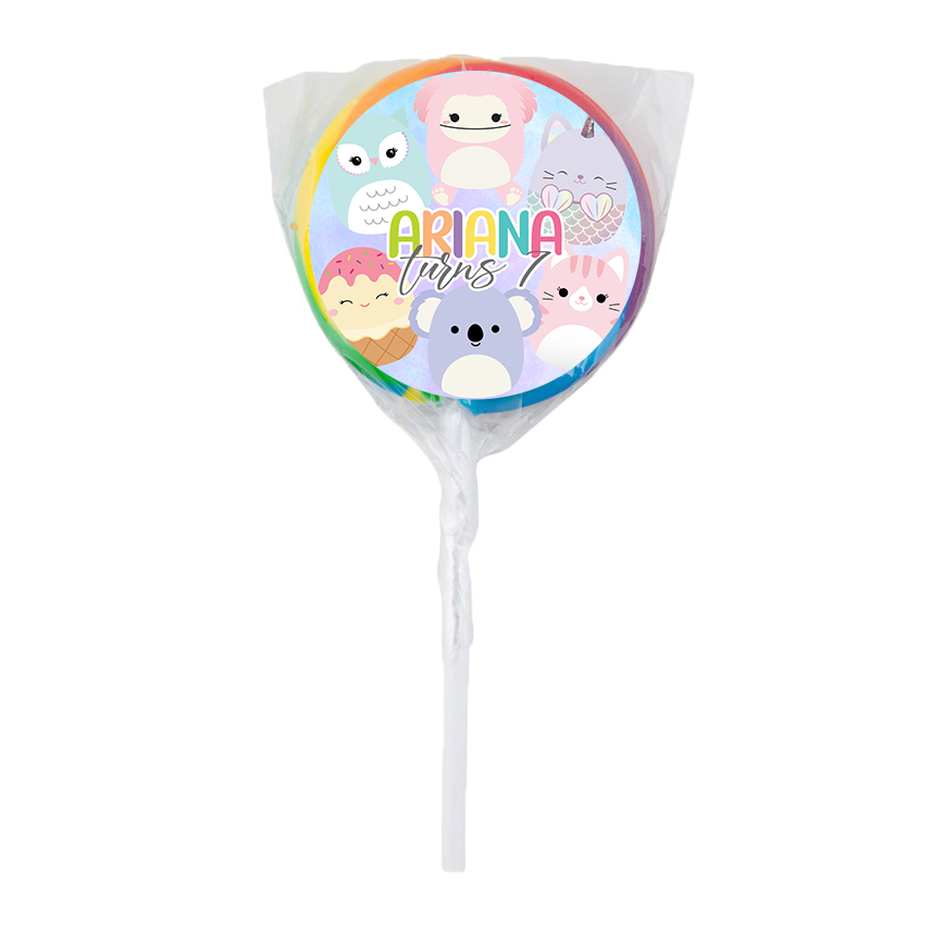 Squishmallow Theme Lollipops -12pk