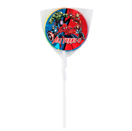 Super Heroes Theme Lollipops -12pk